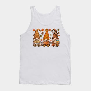 Pumpkin Gnomes Fall Autumn Cute Halloween Thanksgiving Funny Shirt Tank Top